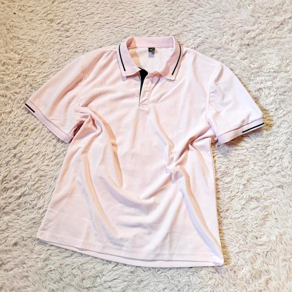 Baby Pink Urban Minimalistic Business Casual Pastel Dressy Polo Top Womens XL
